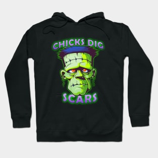 Chicks Dig Scars Frankenstein Happy Halloween Hoodie